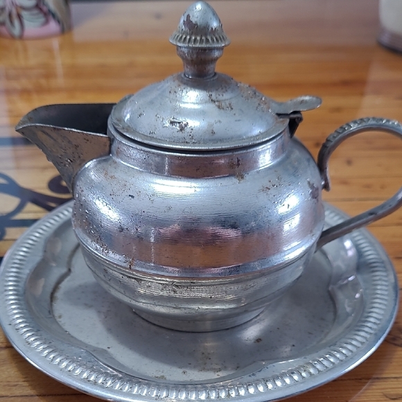 Childs Silver Coffee Set with Black Accents And Tea Pot - Picture 12 of 13